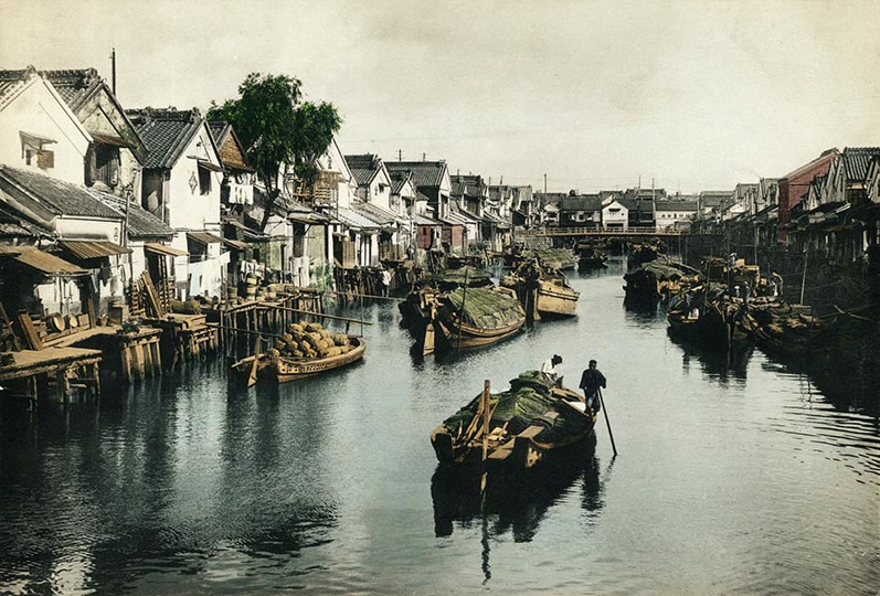 Hulton Archive: Barges on the Canal (1880)