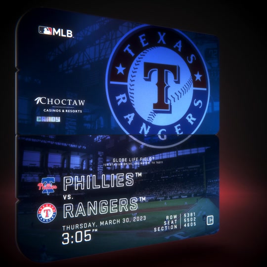 2023 Home Opener Ticket Collectible - Texas Rangers