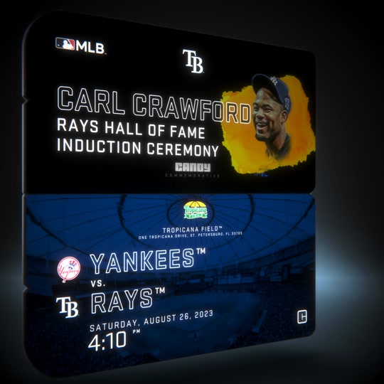 Carl Crawford 2023 Rays HOF Induction Ticket Collectible